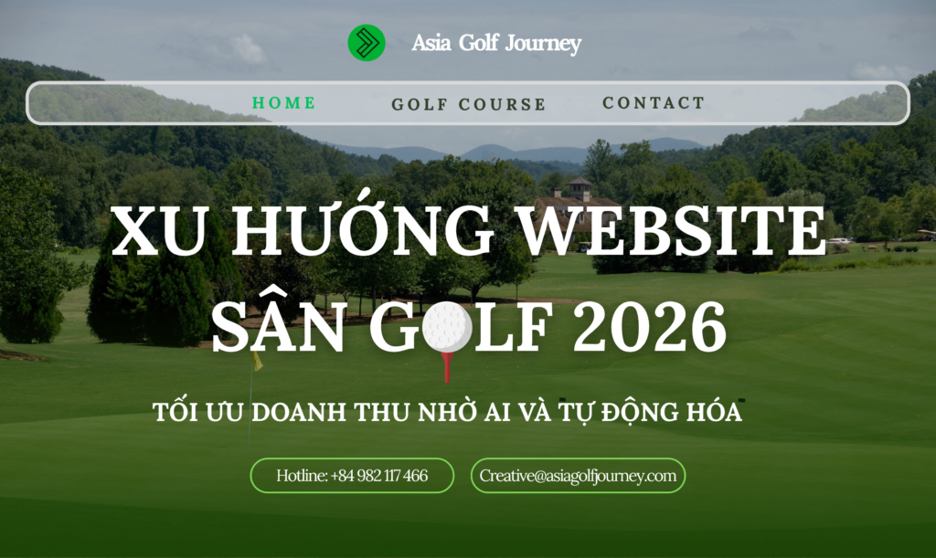Xu hướng website sân golf 2026: Tối ưu doanh thu nhờ AI và tự động hóa